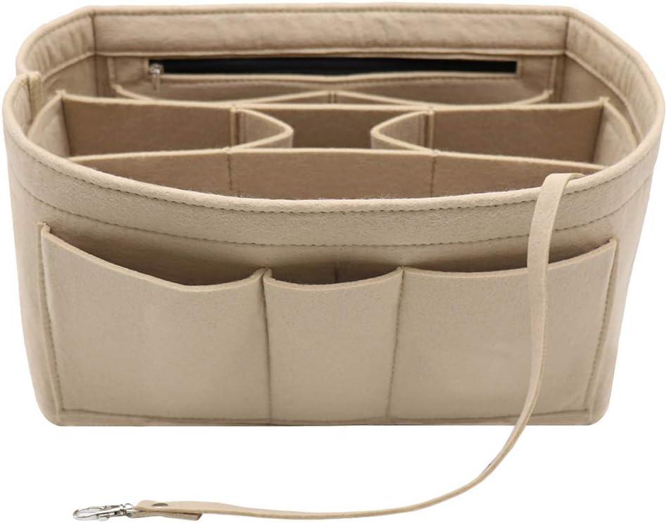 LEXSION Felt Insert Bag Organizer Bag In Bag For Handbag Purse Organizer Fits Speedy Neverful (Large, Beige)
