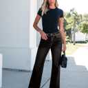 luvamia Wide Leg Jeans for Women High Waisted Flare Trendy Stretchy Denim Pants Baggy Classic Trouser Jeans with Pockets (Black, S)