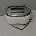 MELLERHOME Retro Toaster 2 Slice, 7 Browning Levels, 3 Functions (Reheat, Defrost, Cancel), Removable Crumb Tray, Under Base Cord Storage, White Toaster Kitchen Appliances