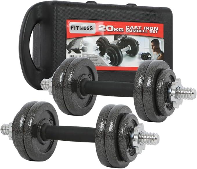 Dumbbell Set Cast Iron Dumbbell Set 20kg Adjustable Hand Weight Set for Home Gym - 2 Pack