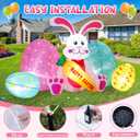 Elegear 6.1FT Easter Bunny & Eggs Inflatable Outdoor Decoration, Lighted Easter Blow Up with Happy Easter Carrot for Lawn, Garden, Yard, Holiday Party & Spring Decor