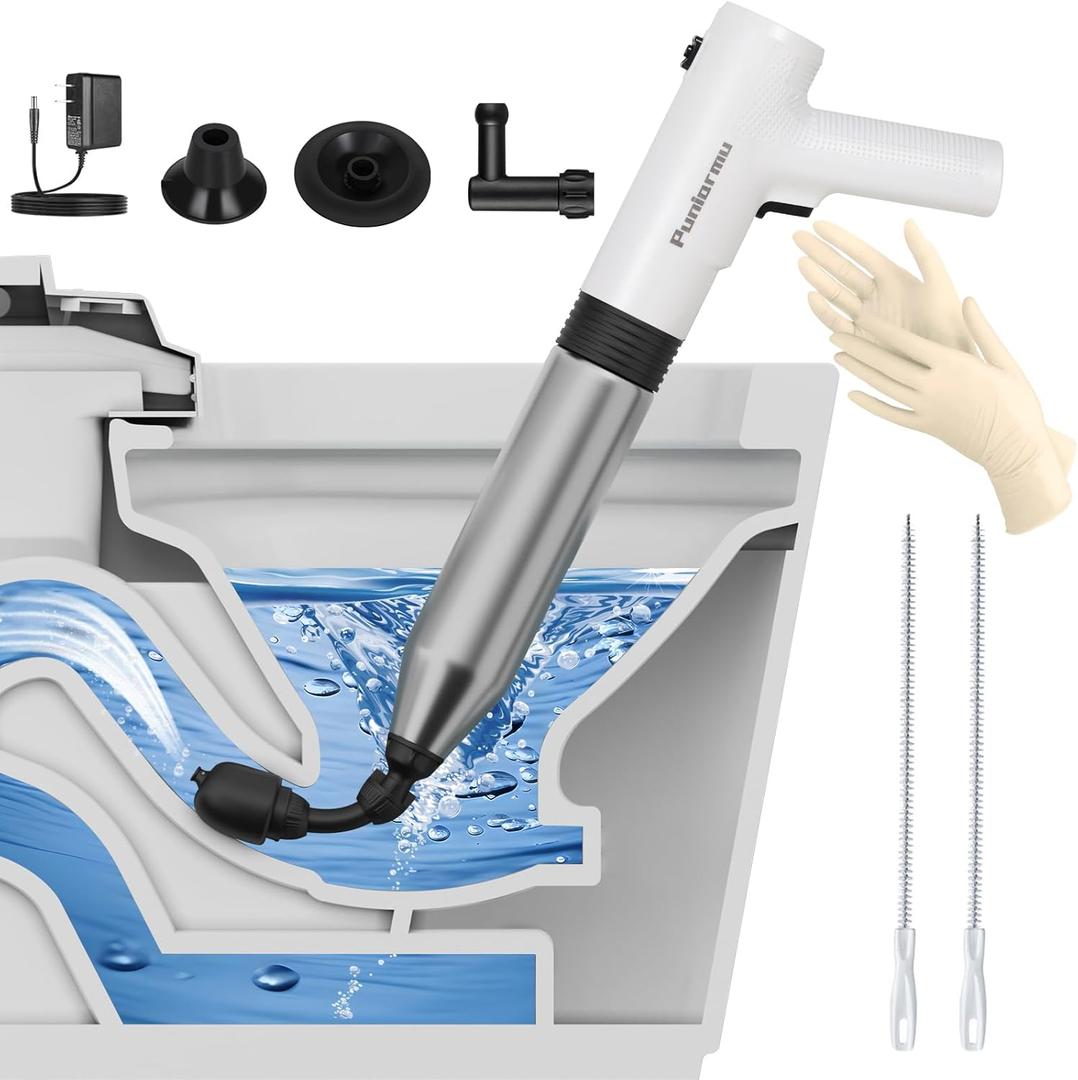 Electric Toilet Plunger, Unclog In One Shot, Remover For Bathroom, Kitchen Pipes Clog, High-Pressure Air Plungers For Bathroom Heavy Duty 
