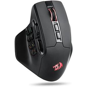 Redragon M811 PRO Wireless MMO Gaming Mouse, 15 Programmable Buttons RGB Gamer Mouse w/Ergonomic Natural Grip Build, 10 Side Macro Keys, Software Supports DIY Keybinds & Backlit