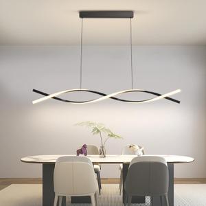 Modern Kitchen Island Pendant Lights, 47in LED Chandelier Fixture Dimmable 3000k-6000K Color, Aluminum Island Lighting Lamp for Dining Room, Billiard Room