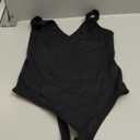SAUNGKUAI Women's Bodysuit Plunge Deep V Neck Backless Sleeveless Going Out Tank Tops Thong Body Suits Leopard (Black, L)