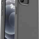 Vooii Compatible with iPhone 12 Case/iPhone 12 Pro Case, Liquid Silicone Upgrade [Soft Anti-Scratch Microfiber Lining] [Shockproof Drop Protection] Phone Case 6.1 inch - Dark Grey