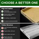20 x 14 inches Leather Rectangle Serving Tray with Hole Handles,High-End Light Large Service Tray for Ottoman Tray, Tea, Food, Butler - Countertop, Kitchen,Family Dinner, Picnic (Brown)