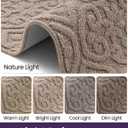 DEXI Front Door Mat Indoor Entrance, 3x5 Non Slip Entryway Doormat Dirt Trapper, Absorbent Entry Mats for Inside House, Patio, Porch, Light Beige