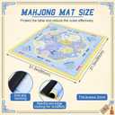 Soulchen Blue and Yellow American Mahjong Mat with Rules for Table, No Creases, Ships Rolled, 31.5 x 31.5 Non-Slip Noise Reduction Gaming Mat with Carrying Bag for Poker Card Board Games Dominoes