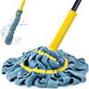 KeFanta Self-Wringing Twist Mop, Microfiber Cloth Wet Mops for Floor Cleaning, 57" Long Handle Floor Mop with Top Scouring Pad for Kitchen Hardwood Restaurant Bathroom Garages Warehouses Office