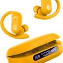 occiam Wireless Earbuds Bluetooth Headphones Ear Buds 96Hrs Playback Sport Over-Ear Waterproof Wireless Headphones Earphones with Earhooks ENC Mics Clear Call for Sport Running Workout (Yellow)