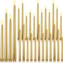 24 Pcs Flameless LED Taper Candles Battery Operated Candles 8.58'', 9.69'', 10.98'', 12.91'', 12.8'' Flameless Candlesticks Flickering for Halloween Christmas Church Wedding(Golden)