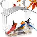 Gbekery Window Bird Feeder with Strong Adhesive Suction Cups, Clear Bird Feeders for Window Viewing, Acrylic Window Bird Houses for Viewing Inside, Suction Bird Window Feeder for Cats