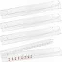 Acrylic Mahjong Racks with Magnetic Pushers, Set of 4 Clear 17.5-Inch Tile Rack and Pusher Combos with Silicone Non-Slip Pads, Modern American Mahjong Accessories (Clear, 17.5)