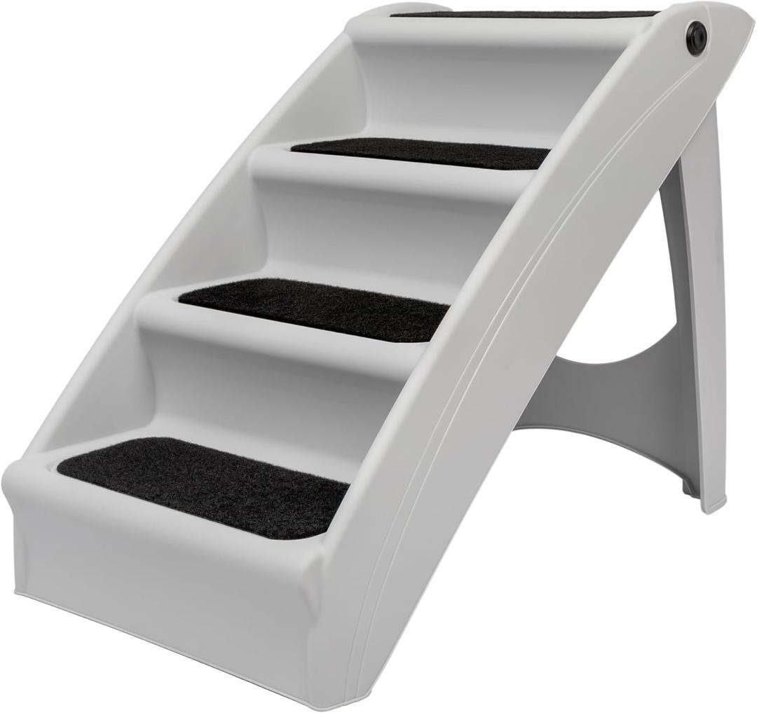 PetSafe CozyUp Folding Dog Stairs, Portable Indoor/Outdoor Pet Steps for Bed, Couch & Car, Grey, 25 Inch (Gray)