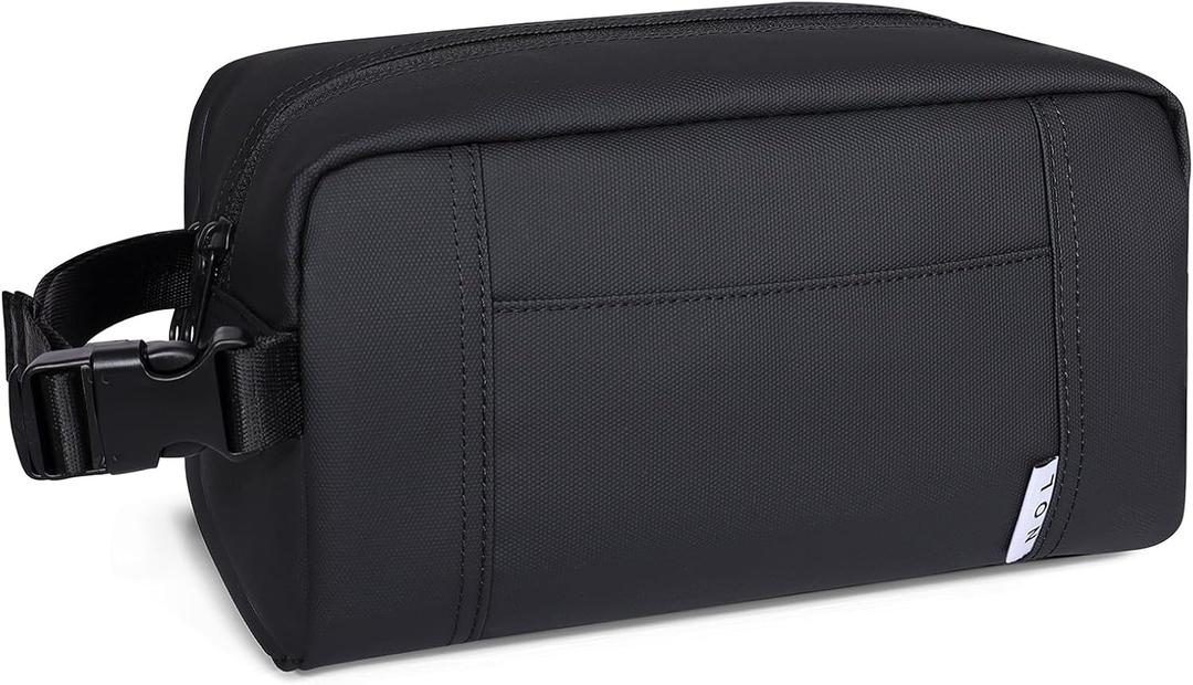 NOL Natural Organic Lifestyle Freezable Snack Bag, Leakproof Cooler Lunch Bag, Reusable, Zip Closure with Buckle Handle Nylon Waterproof Snack Box for Work Travel-Black (Black)