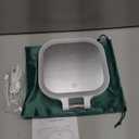 FASCINATE Rechargeable Travel Makeup Mirror 30X Magnification, 7" Lighted Portable Vanity Mirror with 3 Colors Lighting & Stepless Dimming, Double Sided LED Mirror, Gift for Women (White)