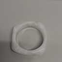Chunky White Marble Swirl Lucite/Acrylic Bangle Bracelet with Rounded Square Shape