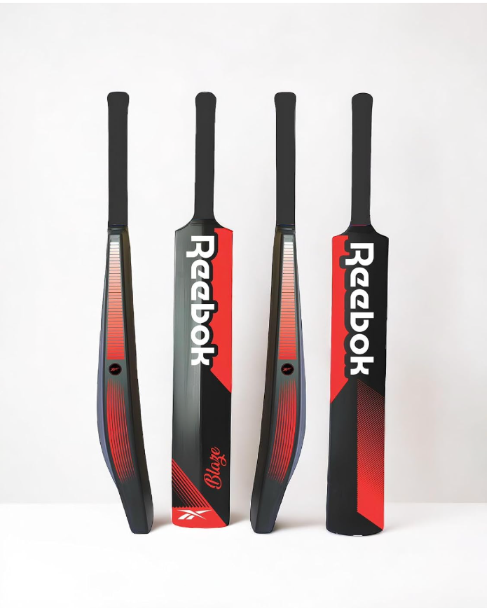Reebok Blaze Plastic Cricket Full Size Bat (34” X 4.5” inch) for All Age Group, Red Color