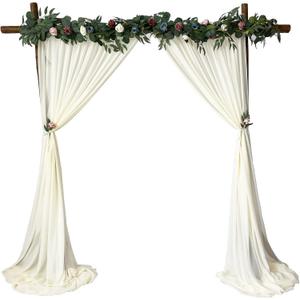 Chiffon Backdrop Curtains 14 fit， Chiffon Fabric Drapes for Wedding, Long Sheer Curtain for Living Room, Arch Party Stage Decoration