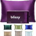 Blissy Silk Pillowcase - 100% Pure Mulberry Silk - High-Grade Fibers - Silk Pillow Cover for Hair & Skin - (Size 20x25, Purple)