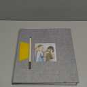 Photo Album Self Adhesive Scrapbook Album for 3x5 4x6 5x7 8x10 Pictures,40 Pages Linen Cover with Display Window DIY Photo Book,Ideal Gifts for Family Travel Wedding Baby (Grey)