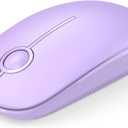 VssoPlor Wireless Mouse, 2.4G Slim Portable Computer Laptop Mouse with Nano Receiver Quiet Silent Optical Mice for Notebook, PC, Laptop, Computer-Light Purple