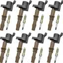 8 PCS DG521 Ignition Coil Pack Iridium Spark Plugs FD509 Ignition Coils and Spark Plugs Compatible with Ford Expedition Explorer F-150 F-250 F-350 Super Duty Mustang Lincoln, SP509, FD509