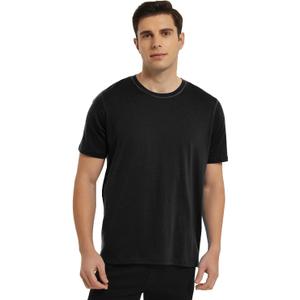 METARINO Merino Wool T-Shirts Mens Short Sleeve Lightweight Base Layer for Hiking,Travel,Hunting,Cycling (Large, Black)