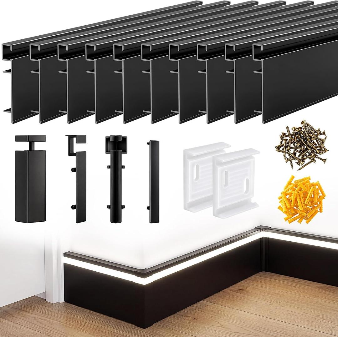 10 Pack 3.3ft LED Baseboards, 78x12mm Aluminum Lighting Skirting