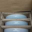 American Atelier 9-Inch Pasta Bowl (Set of 4) - 42 oz Unique Porcelain Dinner Bowls - Versatile Modern Dinnerware for Salads, Soups, Special Occasions & Casual Dining (Light Blue)