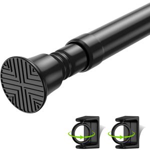 Small Tension Rod 18-36inch Black Tension Curtain Rod No Drilling Spring Curtain Rods for Windows Short Tension Rod Adjustable Curtain Rod for Windows,Door,Closet,Kitchen (18" to 36"-1Pcs)