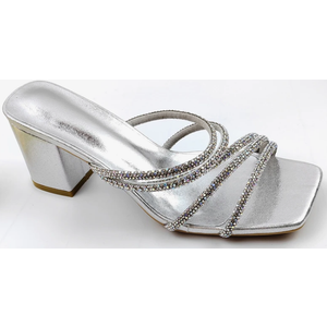 Women's Summer High Heel Rhinestone Sandals
 (Size 8)