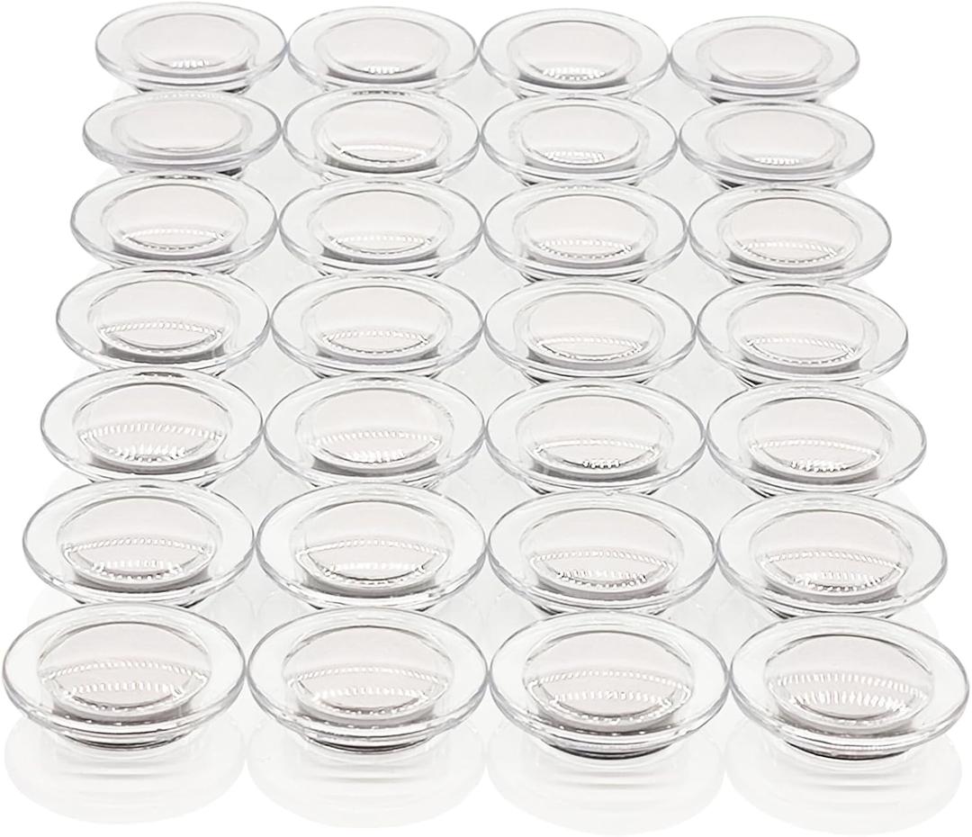 Fridge Magnets, 28 Pcs Strong Refrigerator Magnets, Heavy Duty Whiteboard Magnets, Decorative Cute Mini Clear Round Magnet for Fridge, Locker, Home, Office, Classroom, School, Kitchen (White)