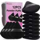 BEAKEY 12pcs Powder Puffs for Face Powder Triangle Powder Puff for Loose and Cosmetic Foundation, Makeup Puff for Contouring, Cloud Kiss Beauty Makeup Tools