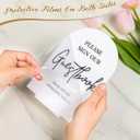 KOSKIMER 2Pcs Wedding Signs for Ceremony and Reception, 5"x7" White Acrylic Wedding Reception Signs, Guest Book Sign with Stand, Cards and Gifts Sign