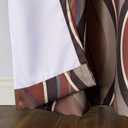 No. 918 Intersect Ogee Print Semi-Sheer Grommet Curtain Panel (48"W x 63"L (Pack of 1), Paprika Red)