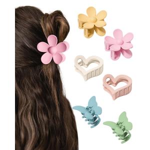 HAIMEIKANG Matte Butterfly Hair Claw Clips for Women Girls - 6 PCS Non-Slip and Strong Hold Hair Clips for Thin/Medium/Thick Hair