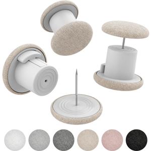 Duvet Pins and Clips  Double-Sided Fasteners to Secure Comforter in Cover, Soft Linen Duvet Cover Clips for Quilts, Cushions, and More (6, Light Brown)