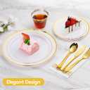 Goodluck 875 Piece Gold Dinnerware Set for 125 Guests, Bulk Dinnerware