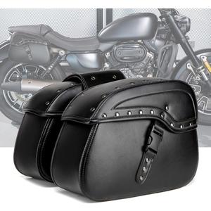 Motorcycle Tail Bag for Harley Davidson Softail Breakout 2013-2024  Easy Installation Motorcycle Leather Saddle Bags, Side Pannier Bag with Locking Mechanism, Rear Storage Bag,B (normal)
