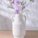 FancyPlus White Ceramic Flower Vase with Handles, 11 in Tall Rustic Farmhouse Pottery Vases Decorative Large Vases for Living Room Entryway Kitchen Table Centerpieces Home Decor