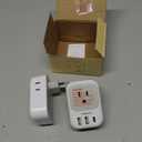 2 Pack European Plug Adapter USB C, TESSAN US to Europe Adapter 4 Outlets 3 USB Charger, Type C International Power Adaptor to Italy Spain France Portugal Iceland Germany, Europe Travel Essentials