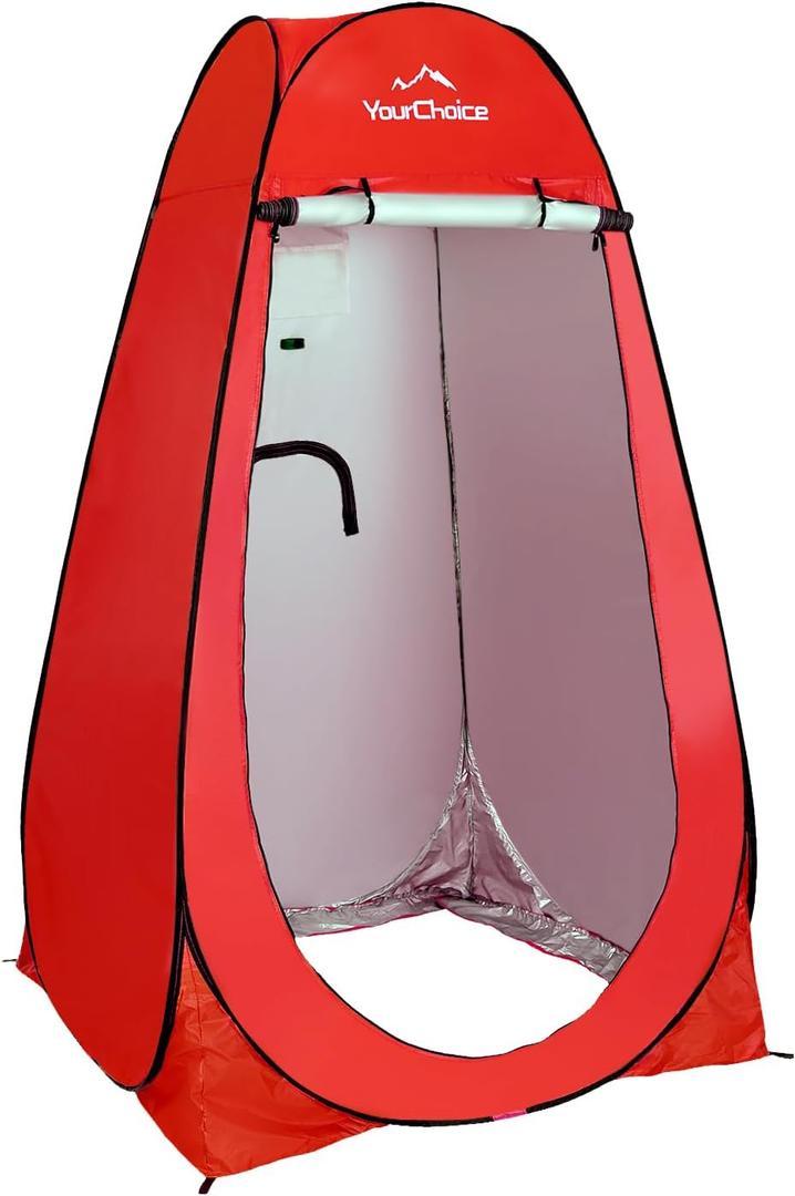 Your Choice Pop Up Privacy Shower Tent - Portable Changing Tent for Camping, Beach & Hiking - 6.2FT Lightweight with Carry Bag, Quick Setup & Full Coverage (Red)