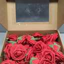 100pcs Artificial Flowers Dark Red Rose Real Looking Fake Foam Roses with Stem for DIY Wedding Bouquets Bridal Shower Centerpieces Arrangements Party Home Decorations