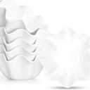 Foraineam 6 Pack Porcelain Dessert Bowls Baking Ramekins, 13 Ounce Flower Shaped Serving Bowls for Dipping Sauces, Souffle, Creme Brulee, Ice Cream, Dessert