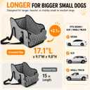 Center Console Dog Car Seat, Gray Booster for Small Dogs,Extended 11lbs