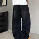 Mens Wide Leg Jeans Super Baggy Pants Y2k Loose Fit Denim Jeans Skater Trousers Streetwear (XXL)