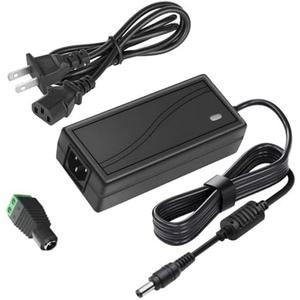 12V 5A Power Supply 5 Amp AC/DC Adapter Converter Transformer 100-240v, 50/60HZ, 5.5x2.5mm DC Output Jack, for LED Light Strips, Security Camera System, CCTV, Routers