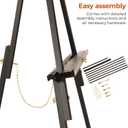 VISWIN 63" Black Easel Stand for Wedding Signs, Adjustable Wooden Display Easel with Holder, Tripod Floor Easel for Welcome Board, Poster, Picture, Photos, Paintings, 1 PCS